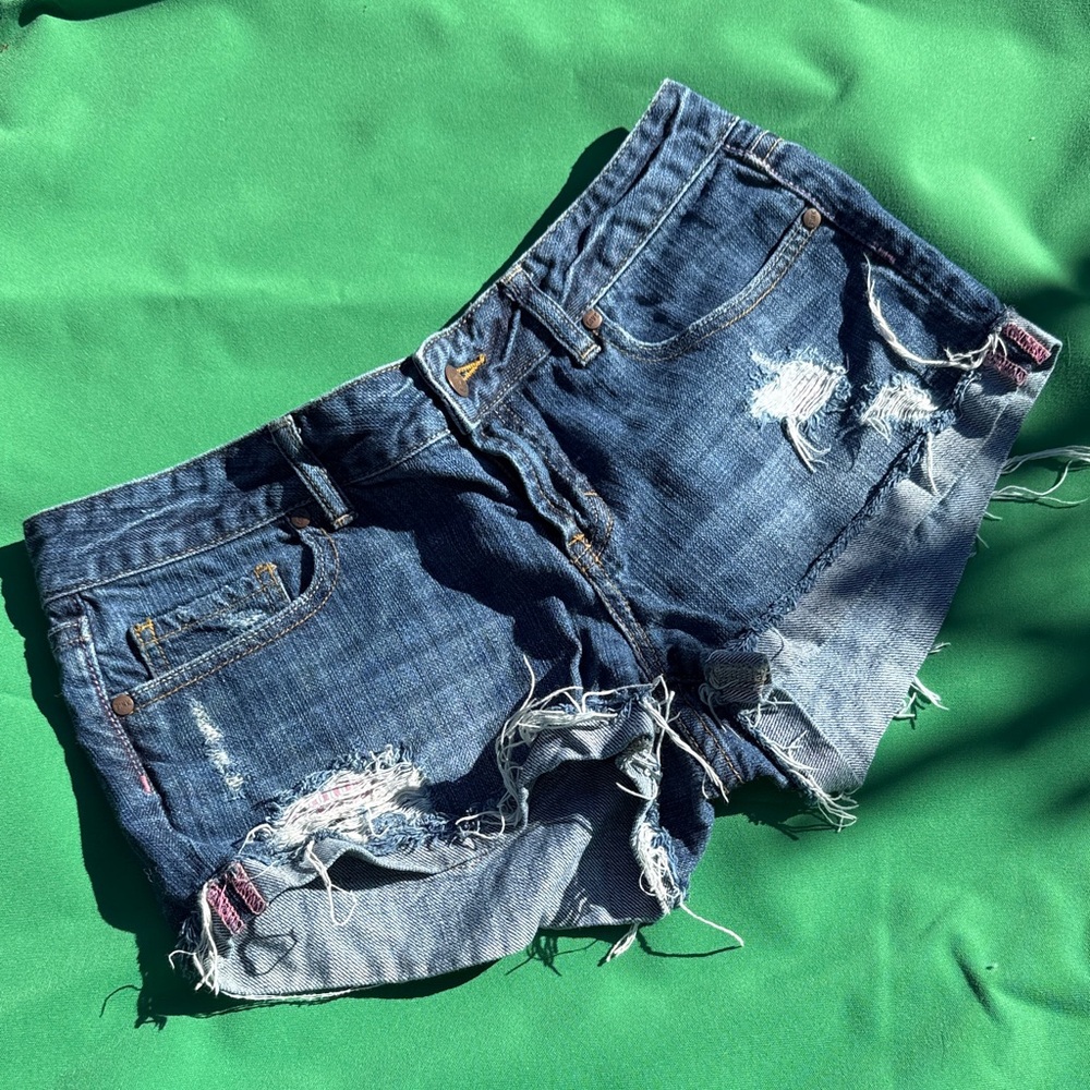 Victoria's Secret Blue Distressed Jean Shorts